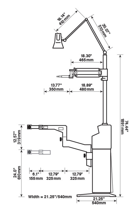 Marco Deluxe 2 Instrument Stand Measurements Specs